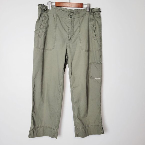 Columbia Wide Leg Crop Relaxed Fit Pants Green Women's Size M - Picture 1 of 12